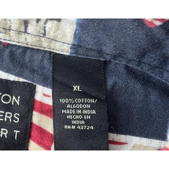 Cotton Trader Sport American Flag Button Down Short Sleeve Mens Shirt Size XL - Picture 6 of 12